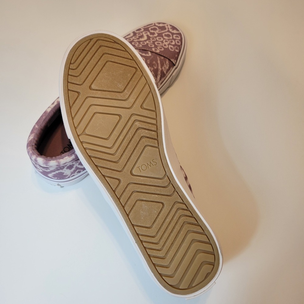 TOMS 9.5 Alpargata Fenix Slip On Tie Dye Canvas Sneaker Womens Purple - Picture 6 of 11